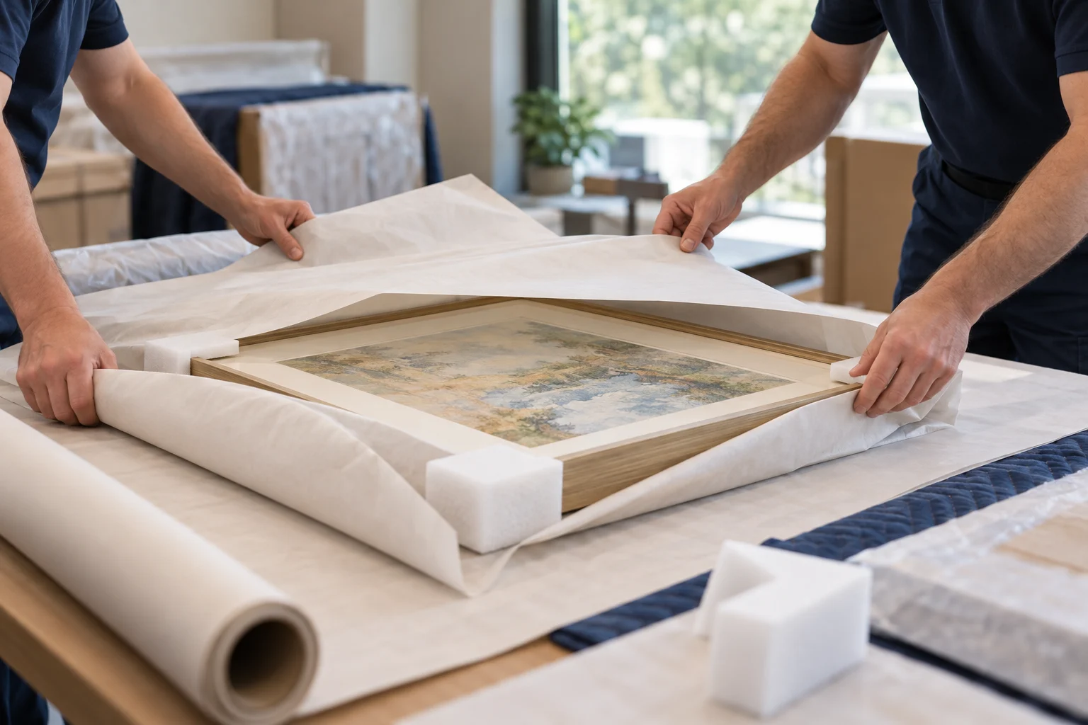 Cushioned picture packing