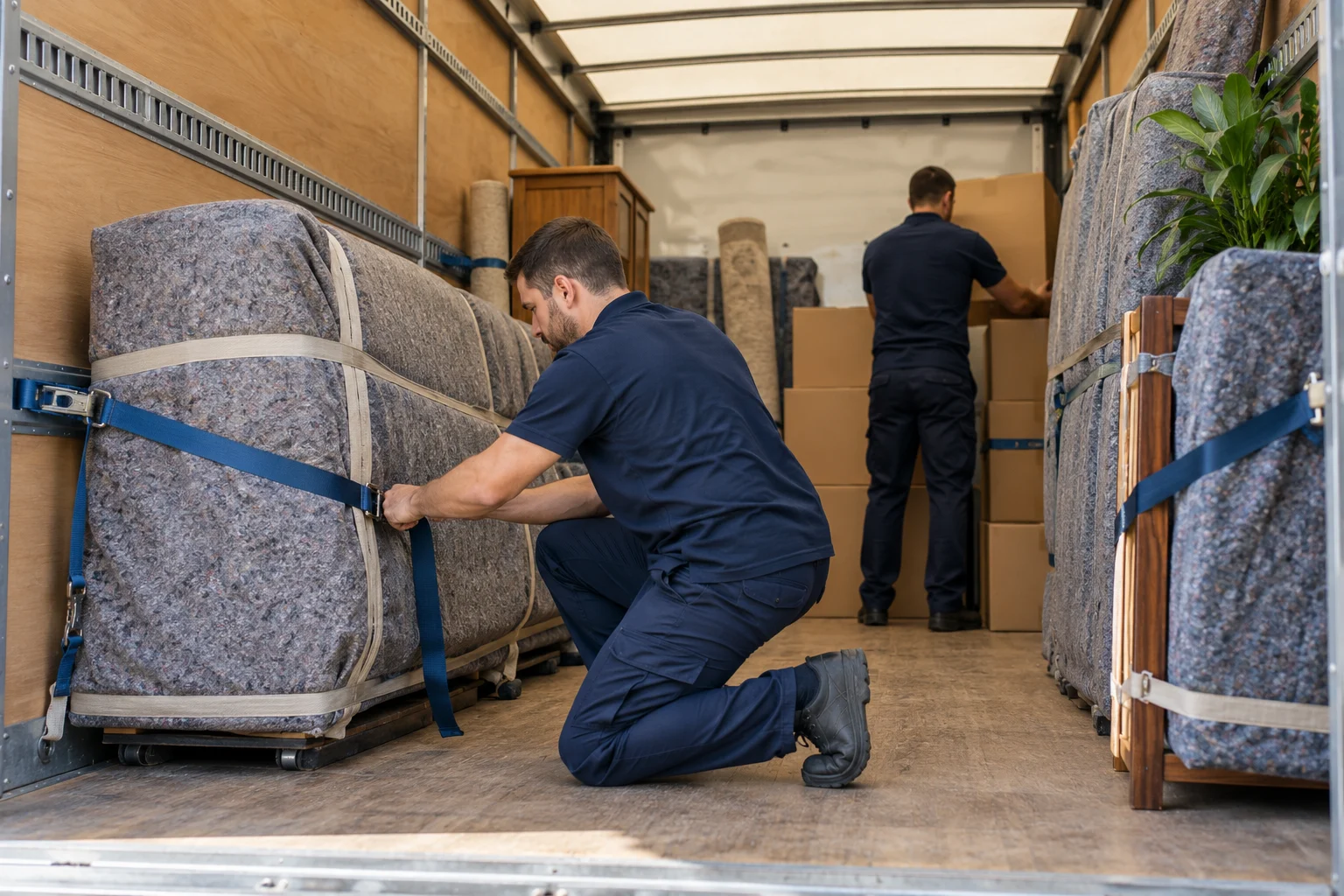 Removal van packed interior
