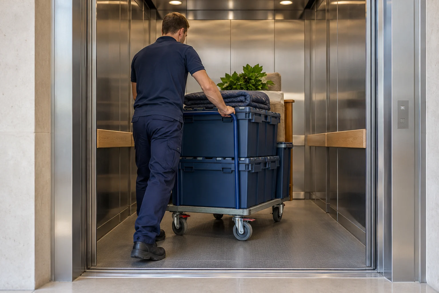 Goods lift crates