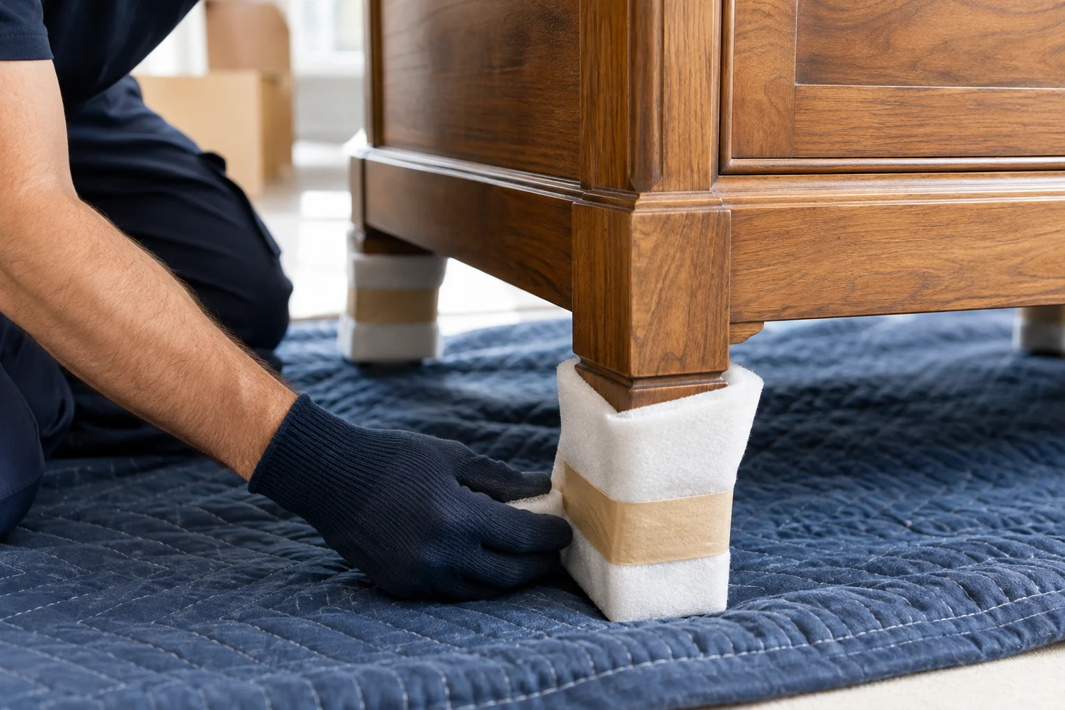 Storage furniture feet protection