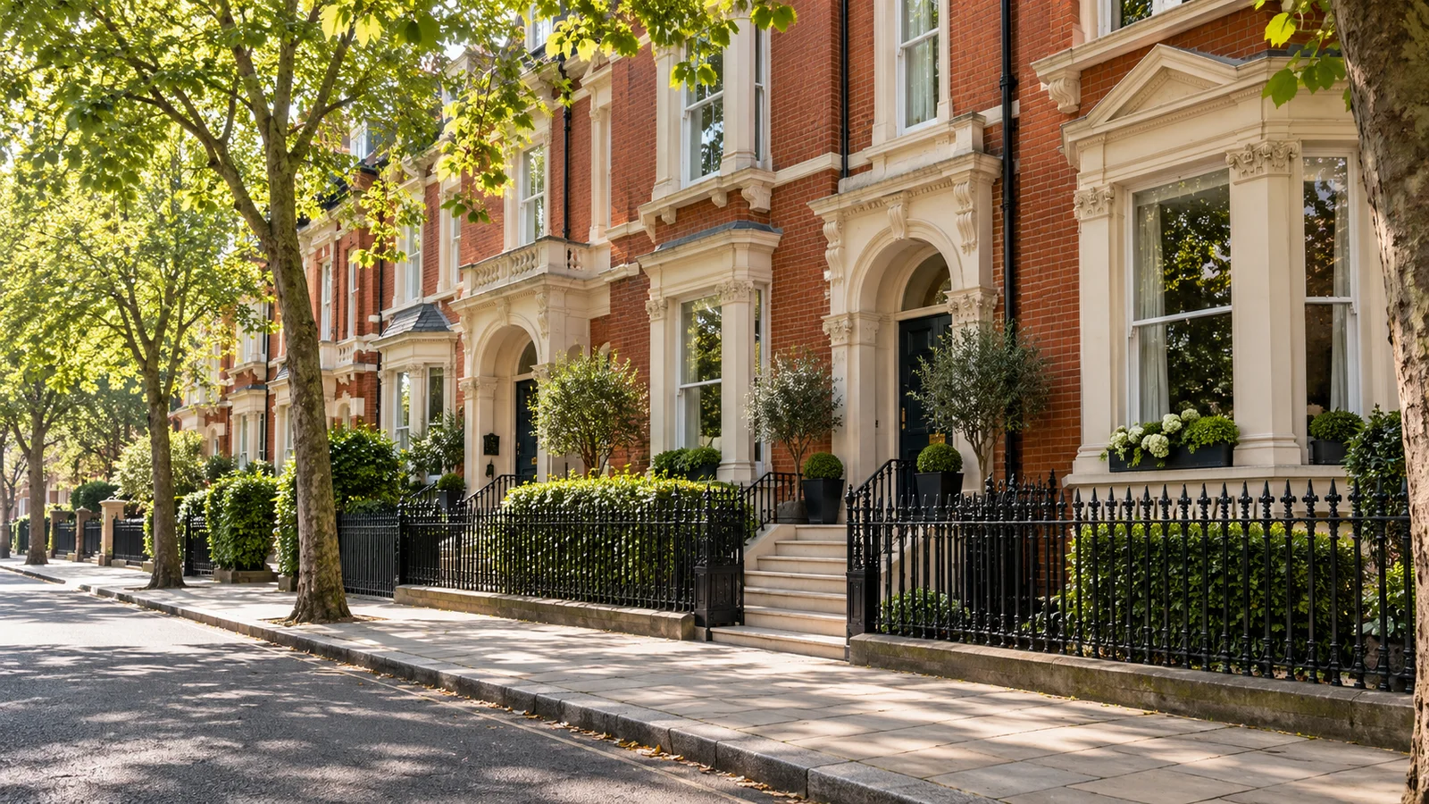 Illustrative concept: a leafy British residential street.
